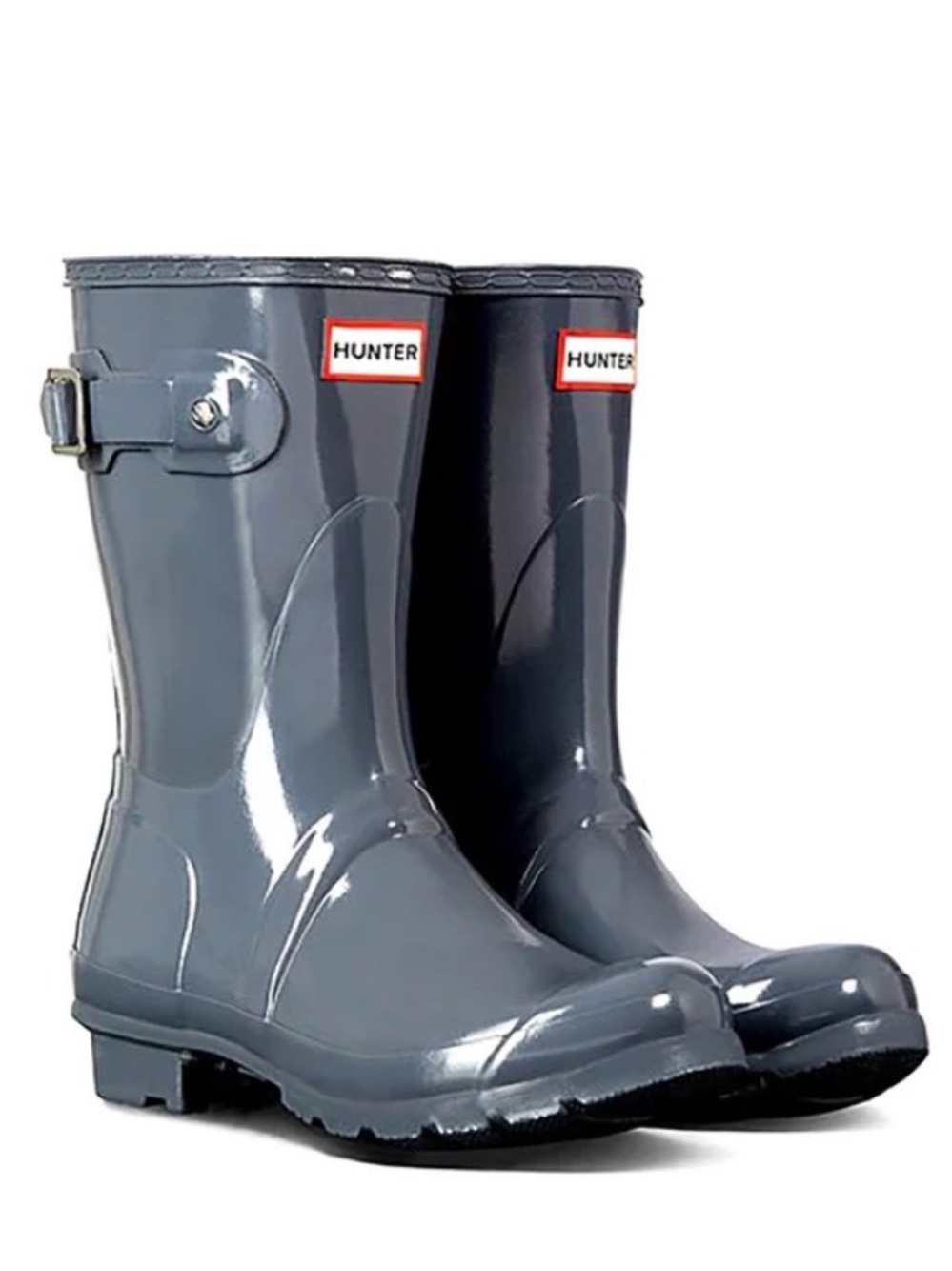 HUNTER Gloss Mid-Calf Rain Boots in Graphite